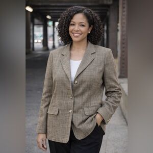 Jones New York Luxury Linen-Silk Blazer Effortlessly Expensive Energy size 16